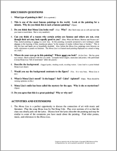 Example of an Art Print Discussion Guide pg.2